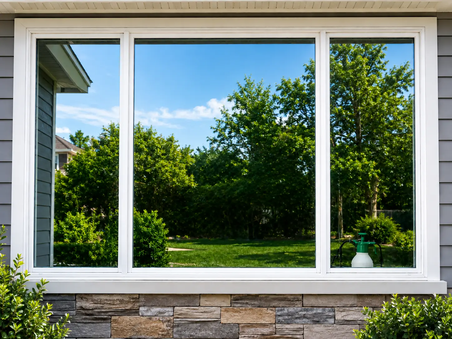 Residential window after professional cleaning