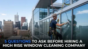 high rise window cleaning vaughan clairville rope access technician