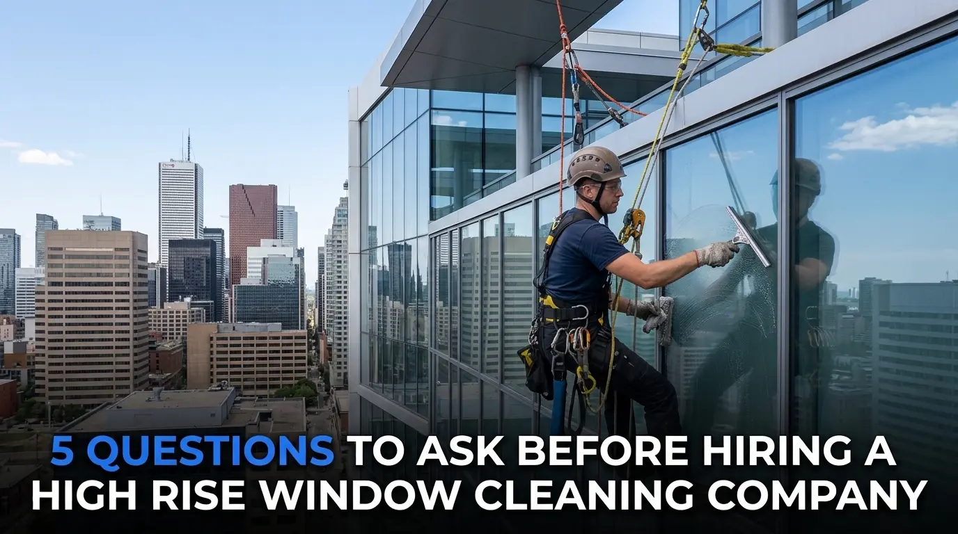 high rise window cleaning vaughan clairville rope access technician